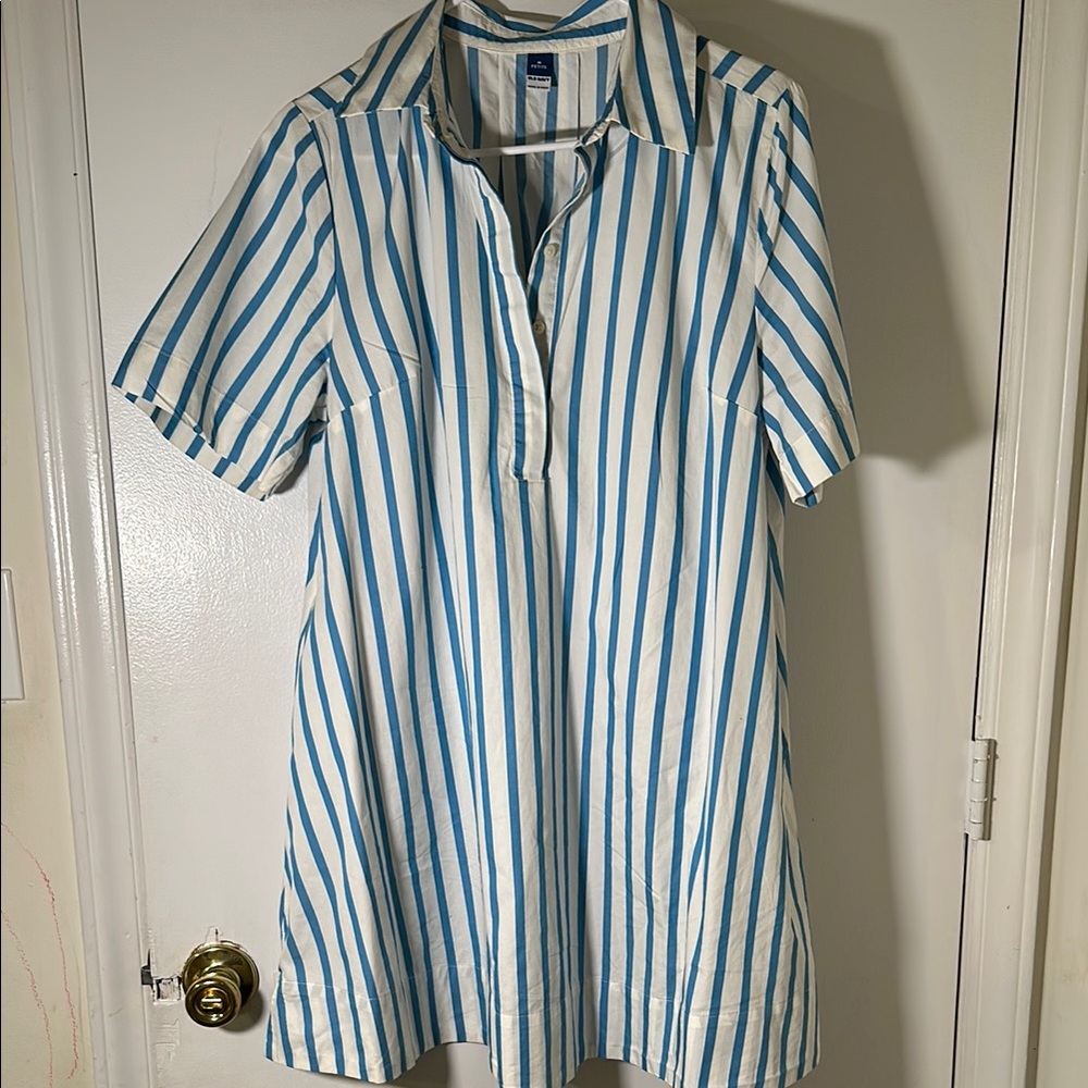 Old Navy Blue and White Striped Shirt